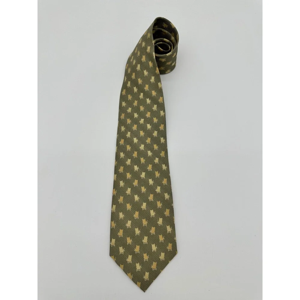 Tommy Bahama Tie Mens Off Island Tropical Beach Chair Silk Blend Green OS